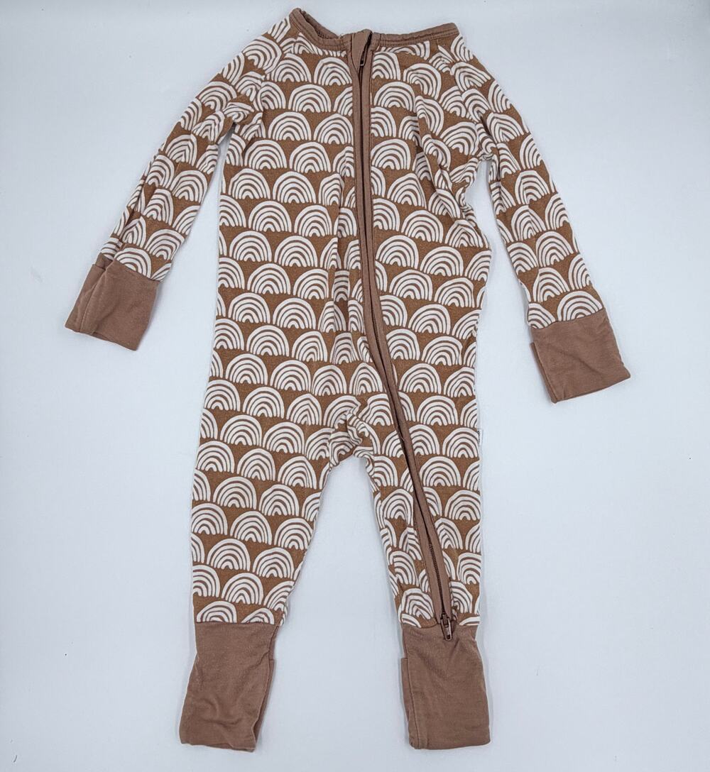 Little Sleepies Rust Rainbows Zippy Bamboo Pajamas 3-6 months